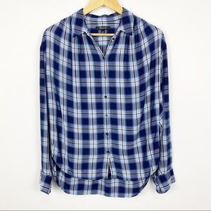 Madewell Blue Plaid Button Down Top Size Small